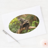 Monkey Oval Sticker (Envelop)