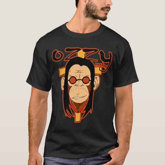Monkey Ozzy (zwarte nero) T-shirt (Voorkant)