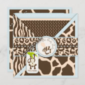 Monkey Pacifier Safari Oerwoud Baby shower Kaart (Voorkant / Achterkant)