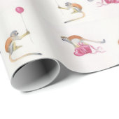 Monkey Party Birthday Gift Wrap Cadeaupapier (Rol Hoek)