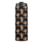 Monkey Pattern Design Black  Thermosbeker (Voorkant)