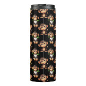 Monkey Pattern Design Black Thermosbeker (Achterkant)