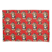 Monkey Pattern Design Red Kussensloop (Voorkant)