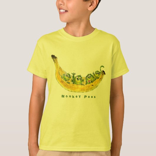 Monkey Peas Cartoon Funny T Shirt (Voorkant)