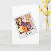 Monkey Penser à vous Carte de voeux (Fleur jaune)