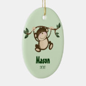 MONKEY PLAY Persoonlijke kerstversiering Keramisch Ornament (Rechts)