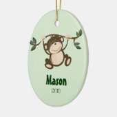 MONKEY PLAY Persoonlijke kerstversiering Keramisch Ornament (Links)