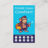 Monkey Power Clean Loyalty Punch Card (Voorkant)