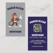 Monkey Power Clean with QR code Visitekaartje (Voorkant / Achterkant)