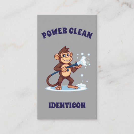 Monkey Power Clean with QR code Visitekaartje (Voorkant)