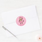 Monkey Princess 1st Birthday Ronde Sticker (Envelop)
