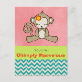 Monkey Pun Funny Schattige Kawaii Briefkaart (Voorkant)