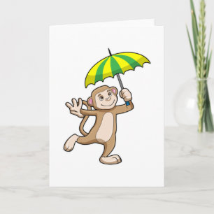 Monkey Rain Umbrella Kaart