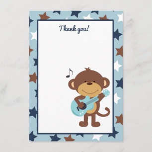 Monkey Rockstar Guitare Carte de remerciements