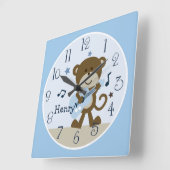 Monkey Rockstar/Musical Kid's Baby Nursery Horloge (Angle)
