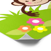 Monkey Safari Oerwoud Animal Nursery Wall Art afdr Poster (Hoek)