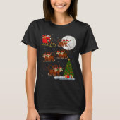 Monkey Santa Sleigh Flying Funny Magical Christmas T-shirt (Voorkant)