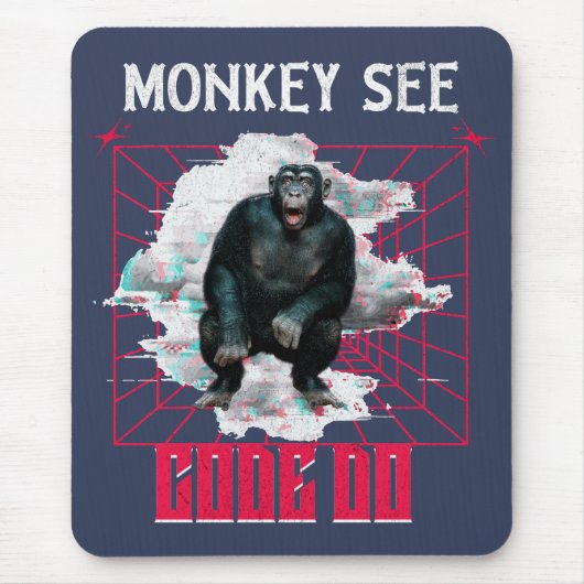 Monkey See Code Do Funny Web Developer Muismat (Voorkant)