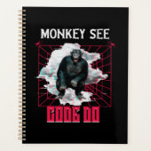 Monkey See Code Do Funny Web Developer Planner (Voorkant)