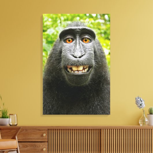 Monkey Selfie Canvas Afdruk (Insitu (Woonkamer))