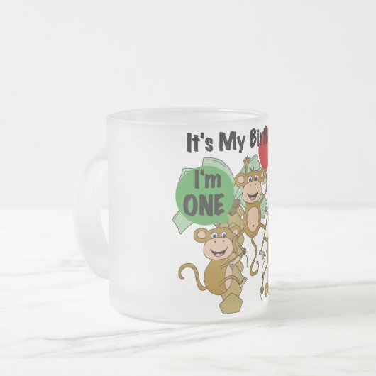 Monkey Shine 1e Verjaardag Tshirts en geschenken Matglas Koffiemok (Voorkant links)