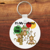 Monkey Shine 1e Verjaardag Tshirts en geschenken Sleutelhanger (Voorkant)