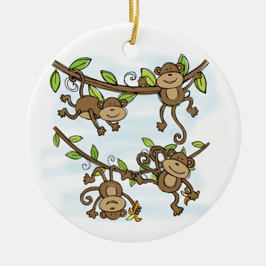 Monkey Shine Keramisch Ornament (Voorkant)