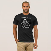 "Monkey Shoes" - Zwarte T-shirt met zwarte standaa (Voorkant volledig)