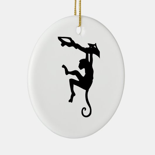 Monkey Silhouette Keramisch Ornament (Rechts)