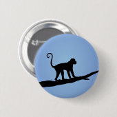 Monkey Silhouette Ronde Button 5,7 Cm (Voorkant /achterkant)