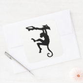 Monkey Silhouette Vierkante Sticker (Envelop)