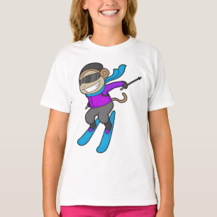 Monkey Skier Ski T-shirt