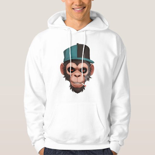 Monkey smokes hoodie (Voorkant)