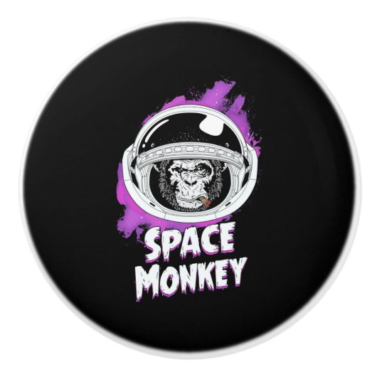 Monkey Space Monkey Keramische Knop (Voorkant)