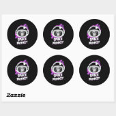 Monkey Space Monkey Ronde Sticker (Vel)