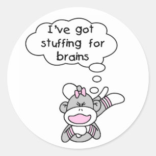Monkey Stuffing voor Hersenen Ronde Sticker