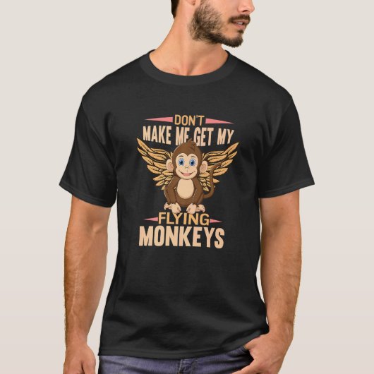Monkey T - shirts voor mannen Angry Monkey Flying (Voorkant)