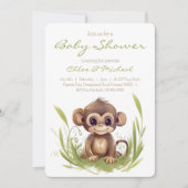 Monkey Theme Baby shower Invitation Kaart (Voorkant)
