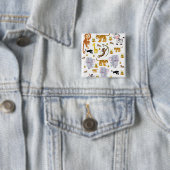 Monkey Tiger Elephant Square Button (In situ)