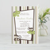 Monkey Time Mod Monkey 5x7 Baby shower Invitation (Debout devant)