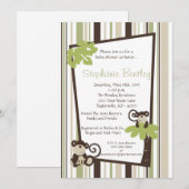 Monkey Time Mod Monkey 5x7 Baby shower Invitation (Devant / Derrière)