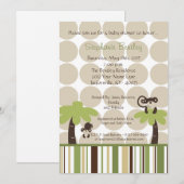 Monkey Time Mod Monkey 5x7 Baby shower Invitation (Devant / Derrière)