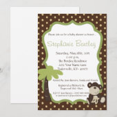Monkey Time Mod Monkey 5x7 Baby shower Invitation (Devant / Derrière)