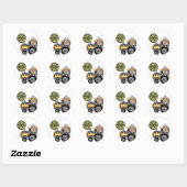 Monkey Train Engineer T-shirts en cadeautjes Ronde Sticker (Vel)