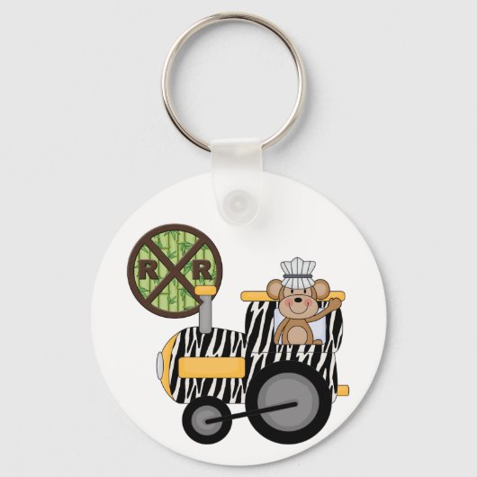 Monkey Train Engineer T-shirts en cadeautjes Sleutelhanger (Voorkant)