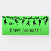 Monkey Troop Happy Birthday w/ Year Spandoek (Horizontaal)