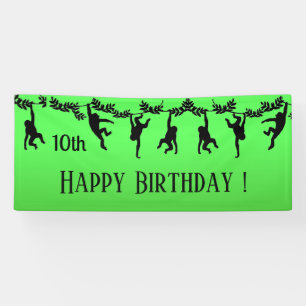 Monkey Troop Happy Birthday w/ Year Spandoek