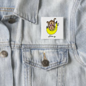 Monkey Twin Boy and Girl Tshirts en Gifts Vierkante Button 5,1 Cm (In situ)