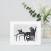 Monkey typen briefkaart (Staand voorkant)