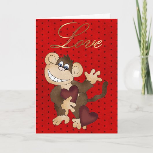 Monkey Valentijn Card Feestdagen Kaart (Voorkant)